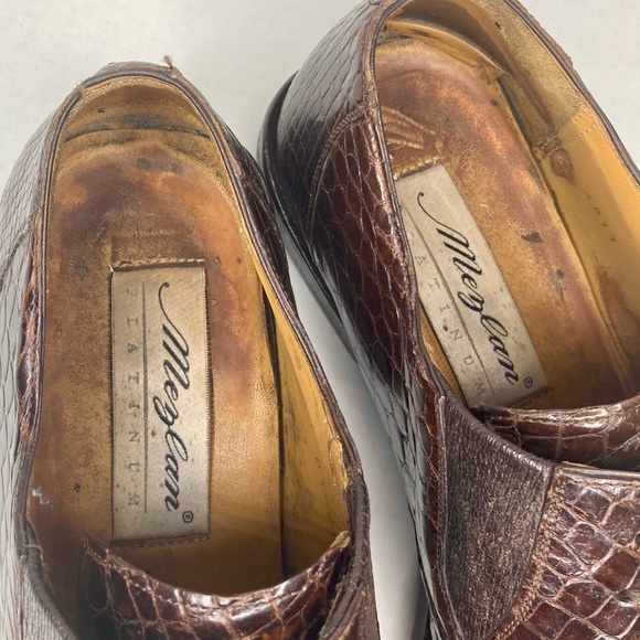 Mezlan Platinum Brown Genuine Crocodile Dress Shoe - Picture 4 of 9